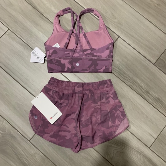 Lululemon Hotty Hot Short & Bra Bundle * Pink Camo - Picture 2 of 2